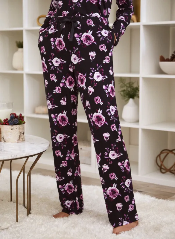 Rose Print Pyjama Pants sold by Laura
