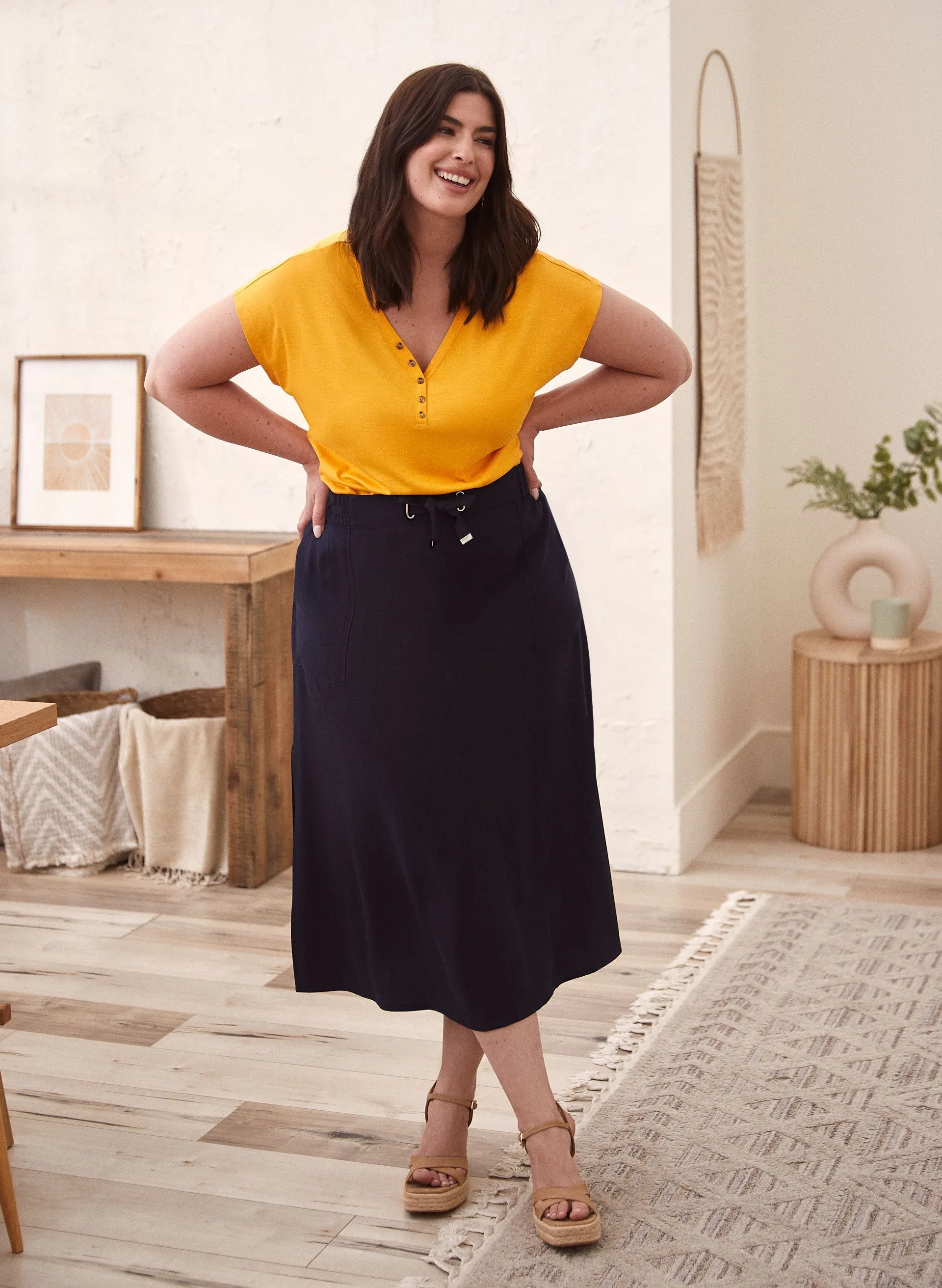 Drop Shoulder Henley Tee sold by Laura product image thumbnail 3