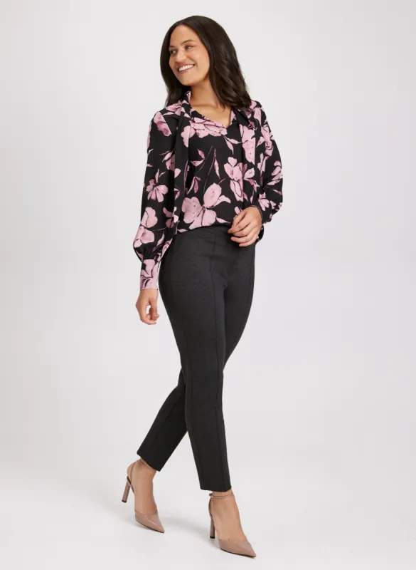 Floral Print Blouse & Slim-Leg Pants sold by Laura