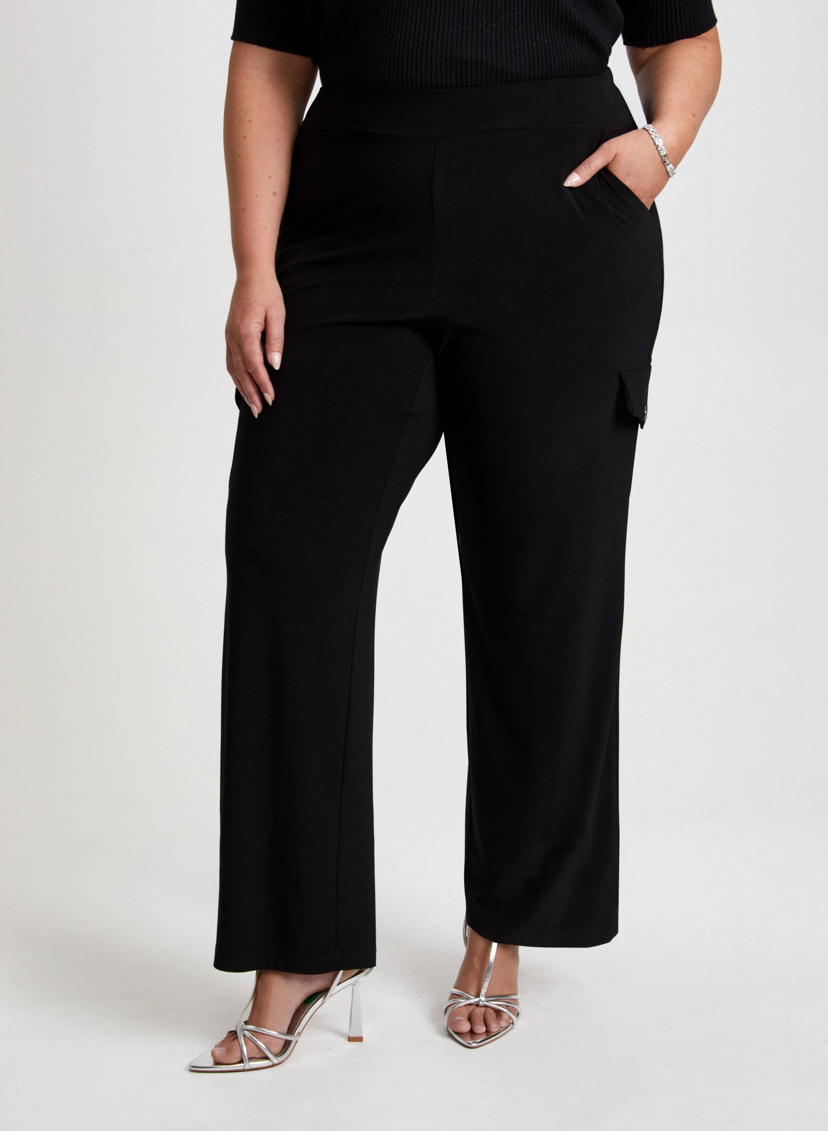 Wide Leg Pull-On Cargo Pants sold by Laura