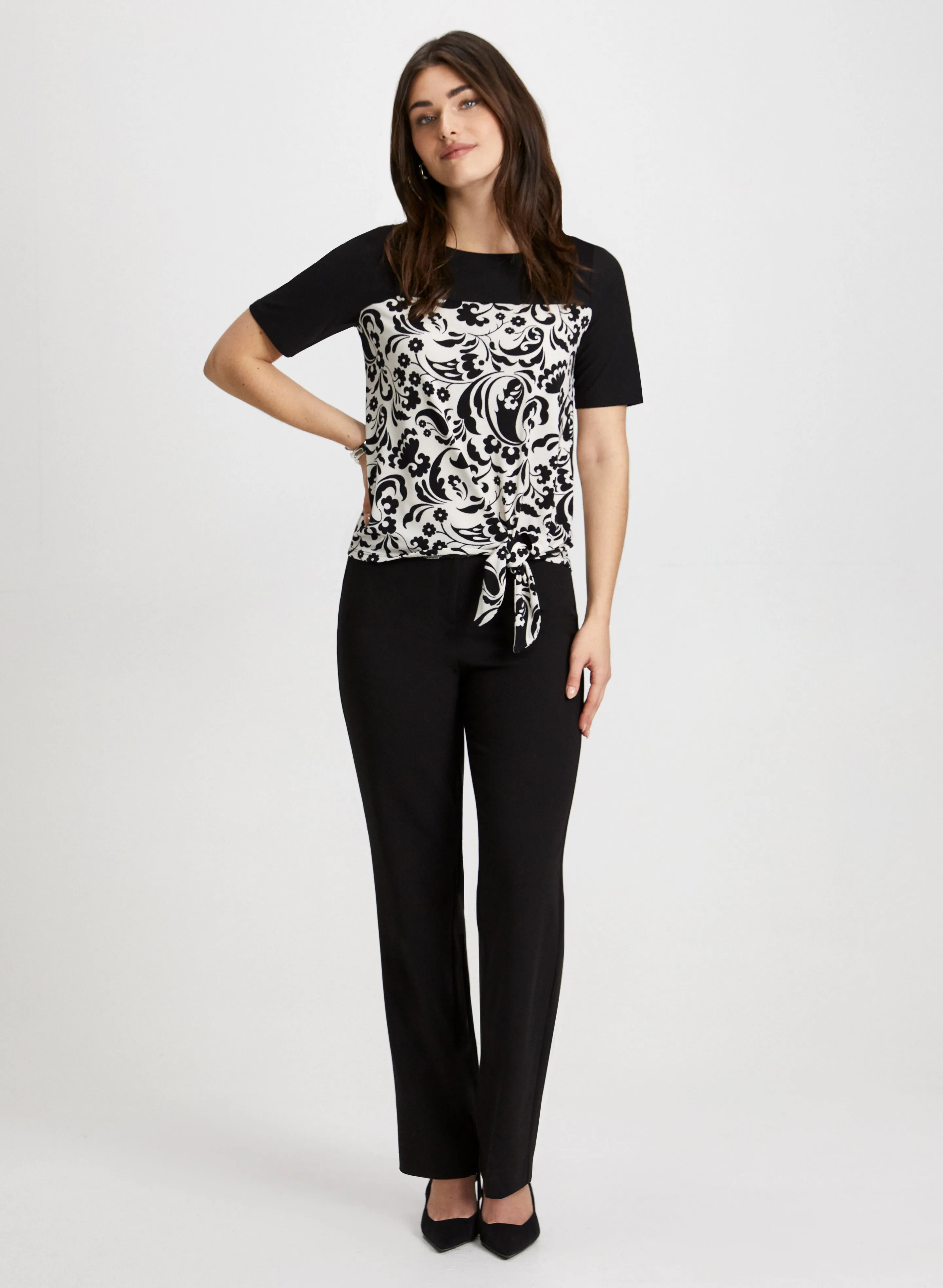 Floral Print Top & Modern Fit Pants sold by Laura