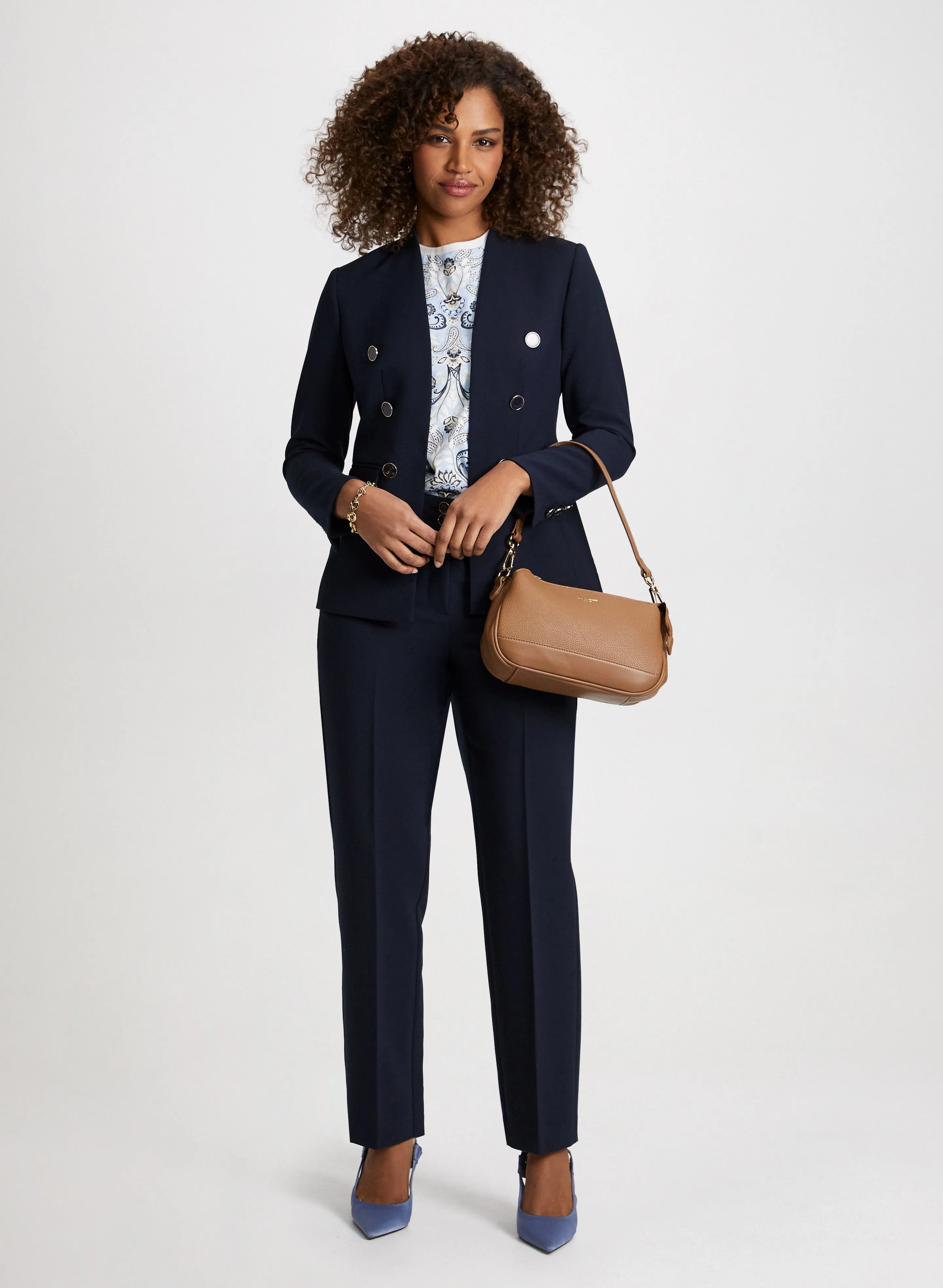 Double-Breasted Style Jacket & Wide Leg Pants sold by Laura