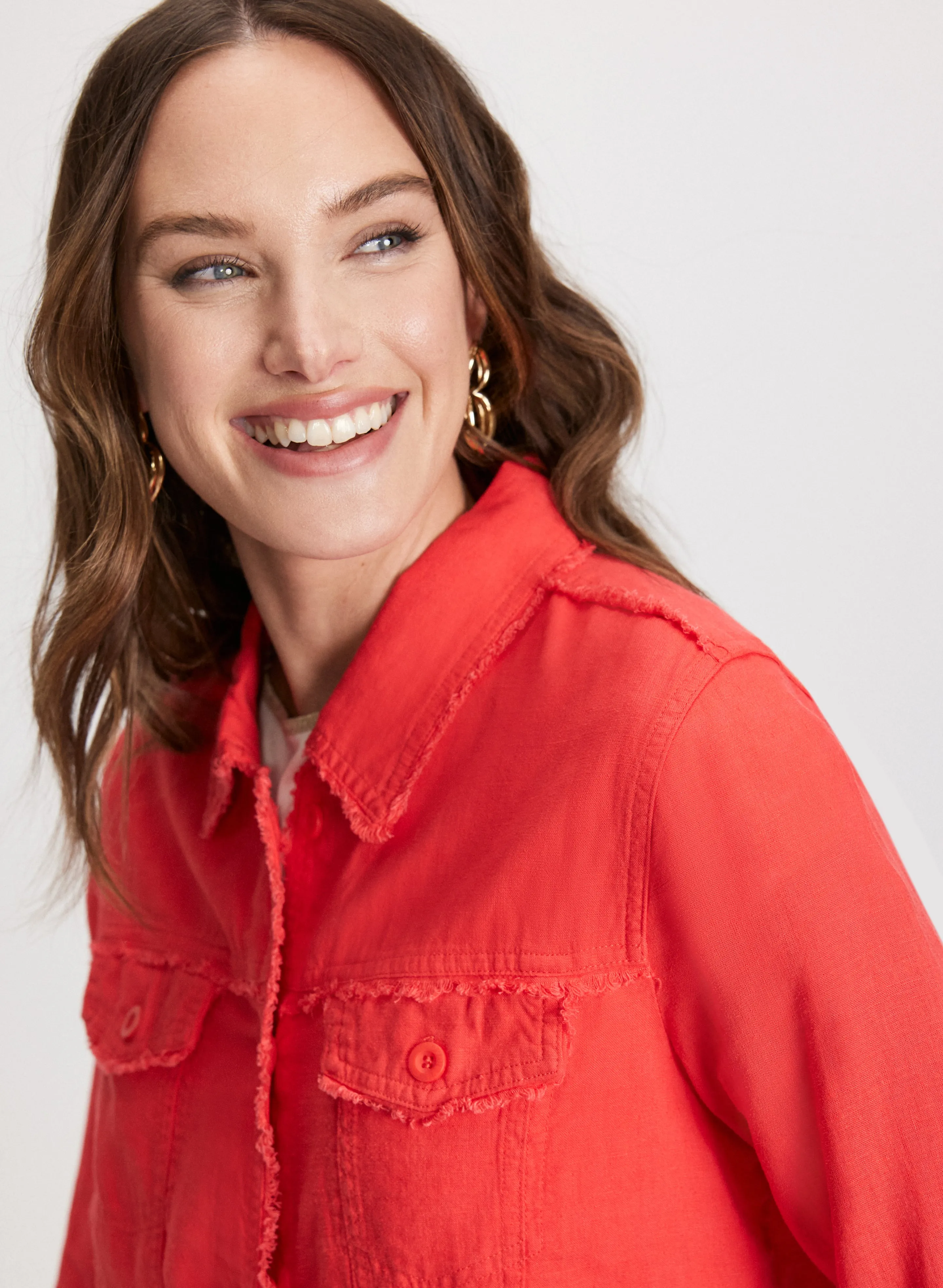 Frayed Hem Linen Jacket sold by Laura product image thumbnail 5