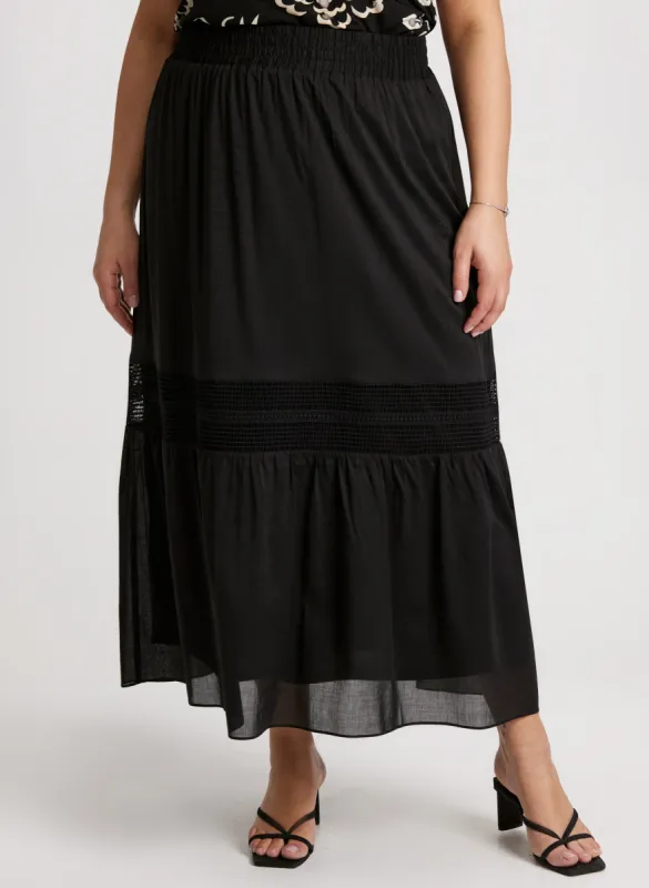 Lace Insert Tiered Skirt sold by Laura