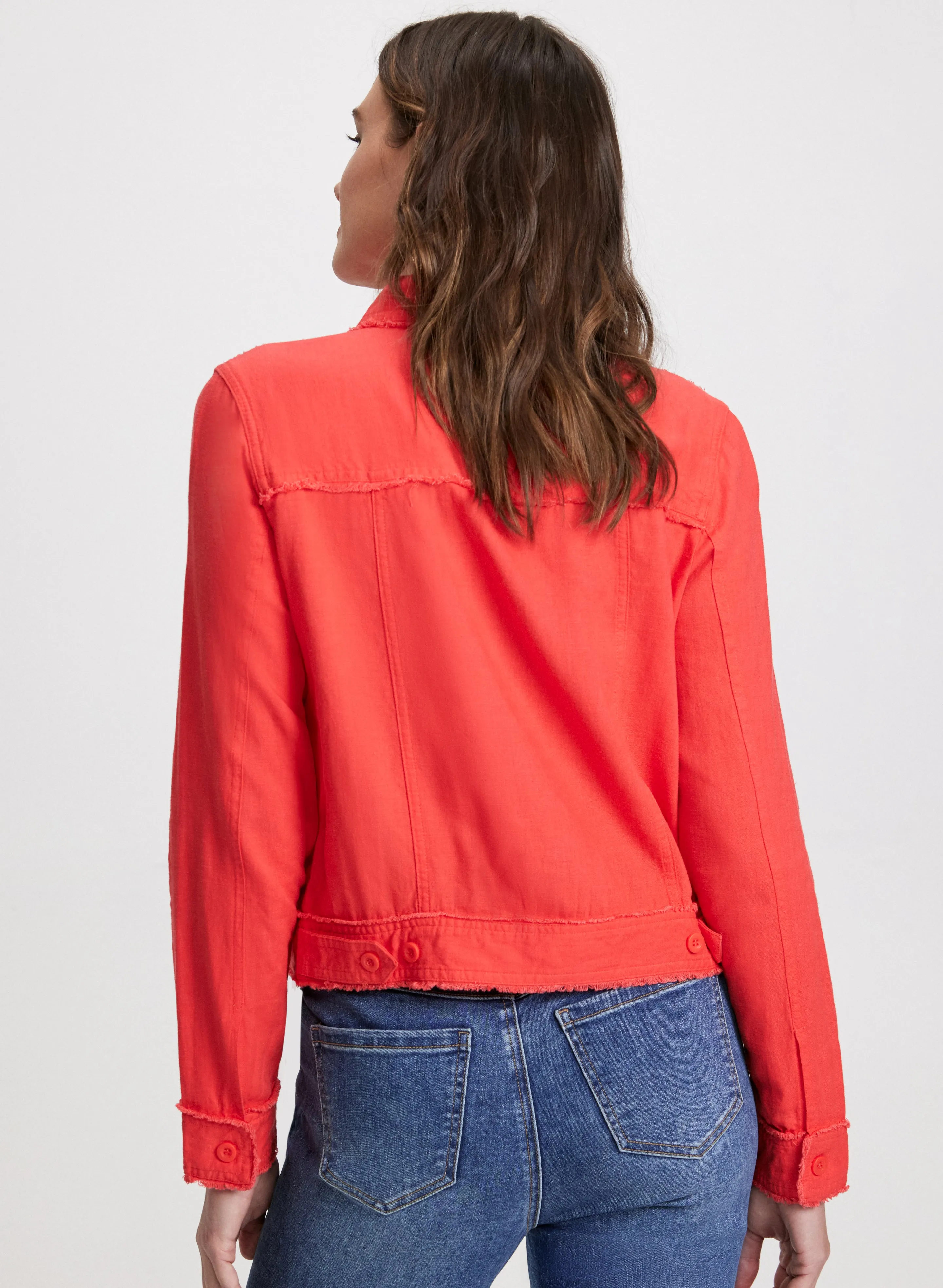 Frayed Hem Linen Jacket sold by Laura product image thumbnail 2