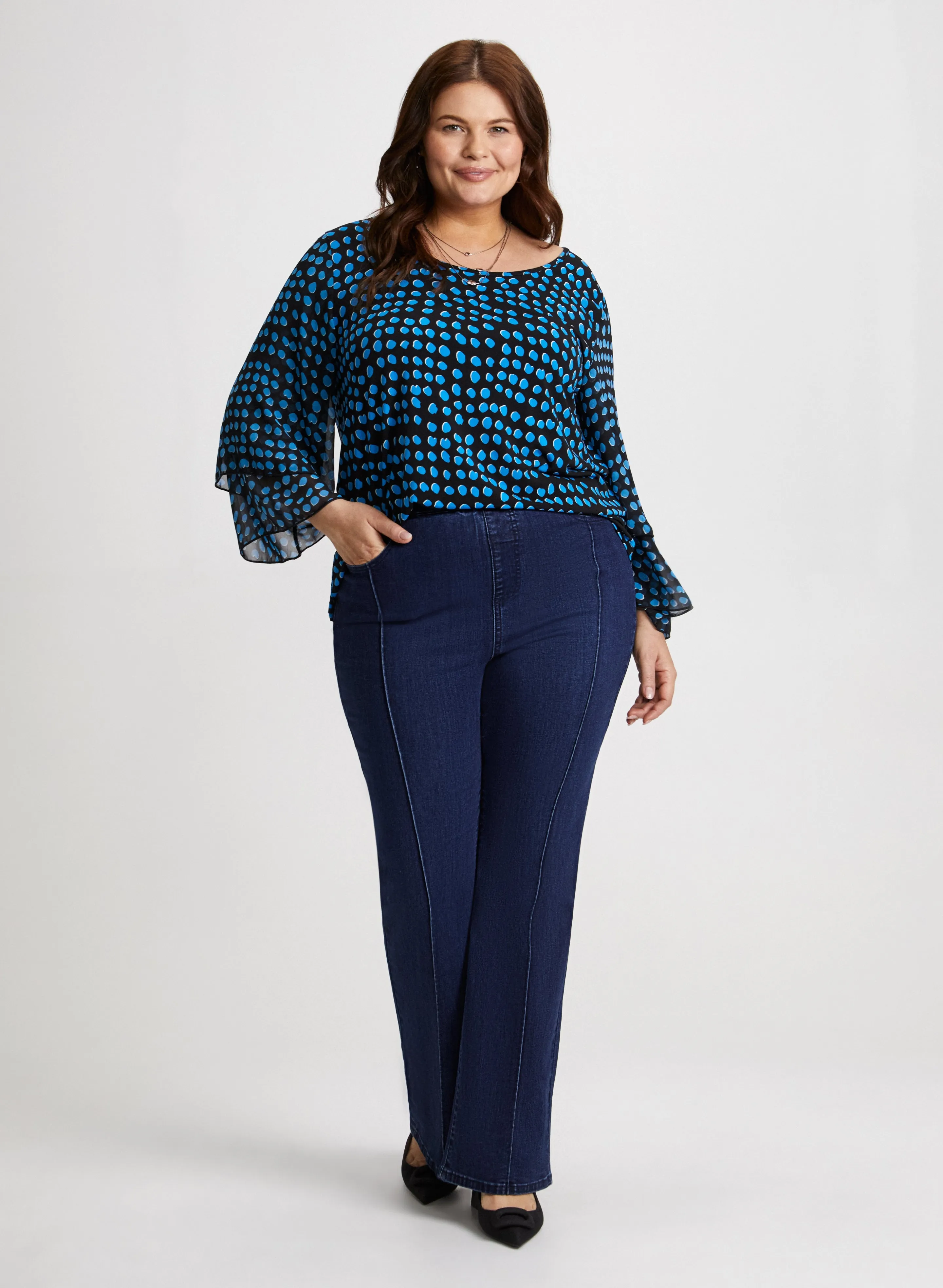 Dot Print Chiffon Sleeve Top sold by Laura product image thumbnail 3