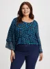 Dot Print Chiffon Sleeve Top sold by Laura