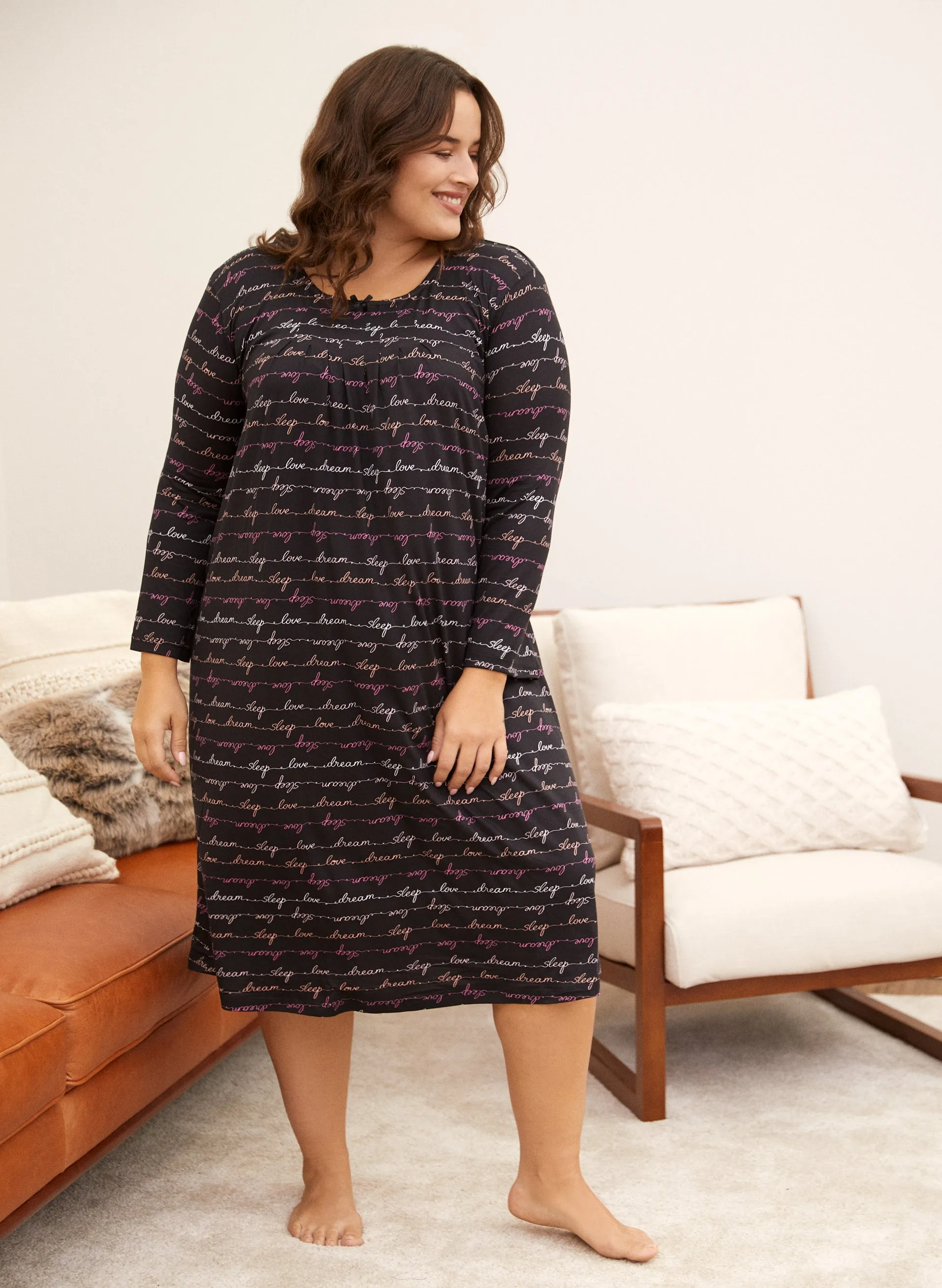 Slogan Print Nightgown sold by Laura product image thumbnail 2