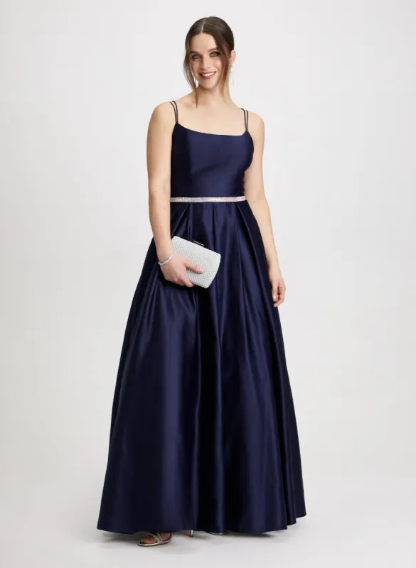 Crystal Detail Satin Gown sold by Laura