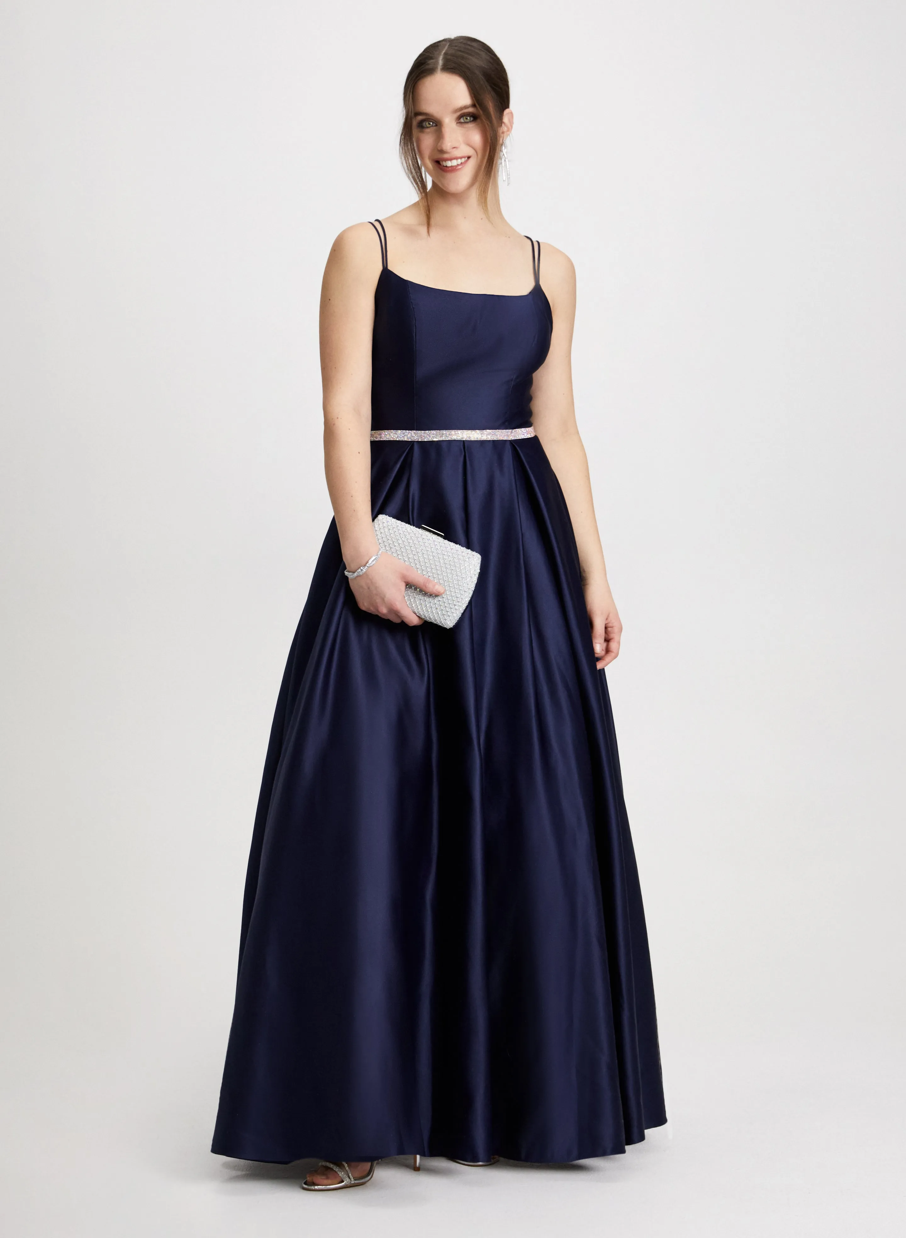 Crystal Detail Satin Gown sold by Laura