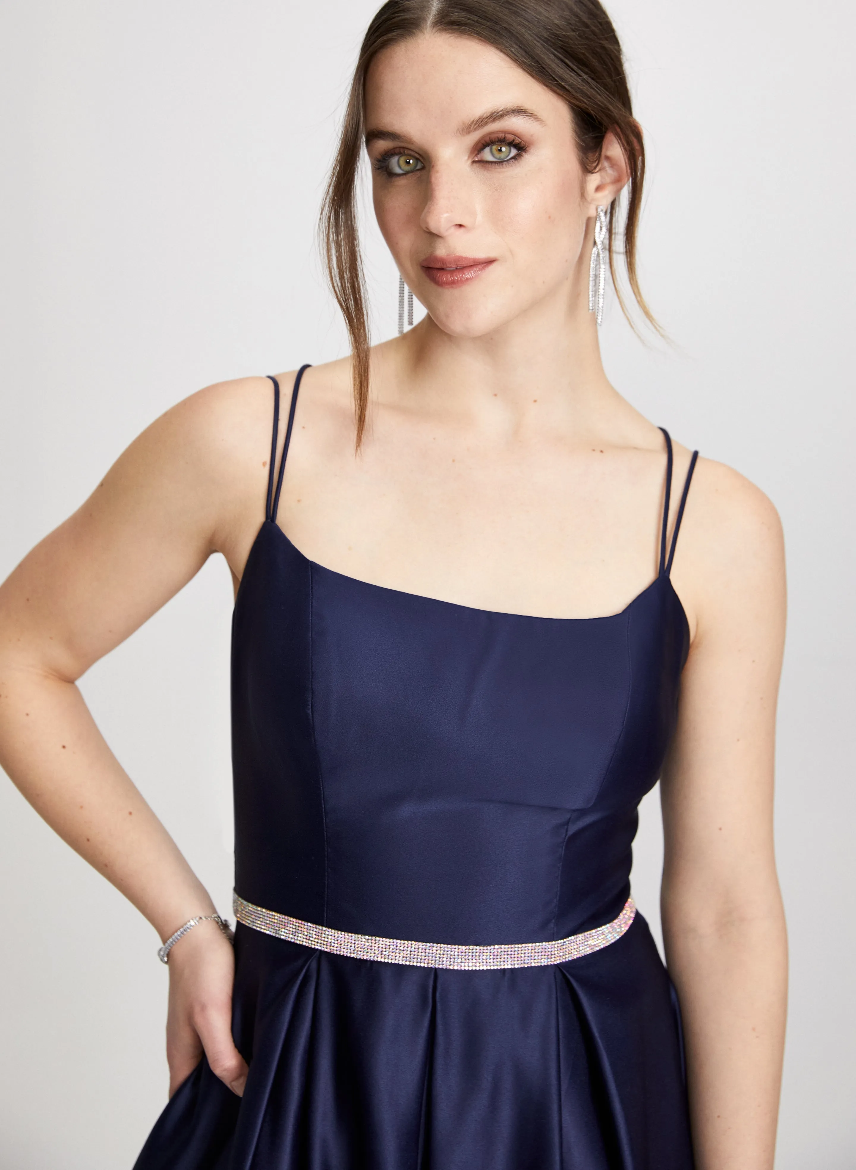 Crystal Detail Satin Gown sold by Laura product image thumbnail 5