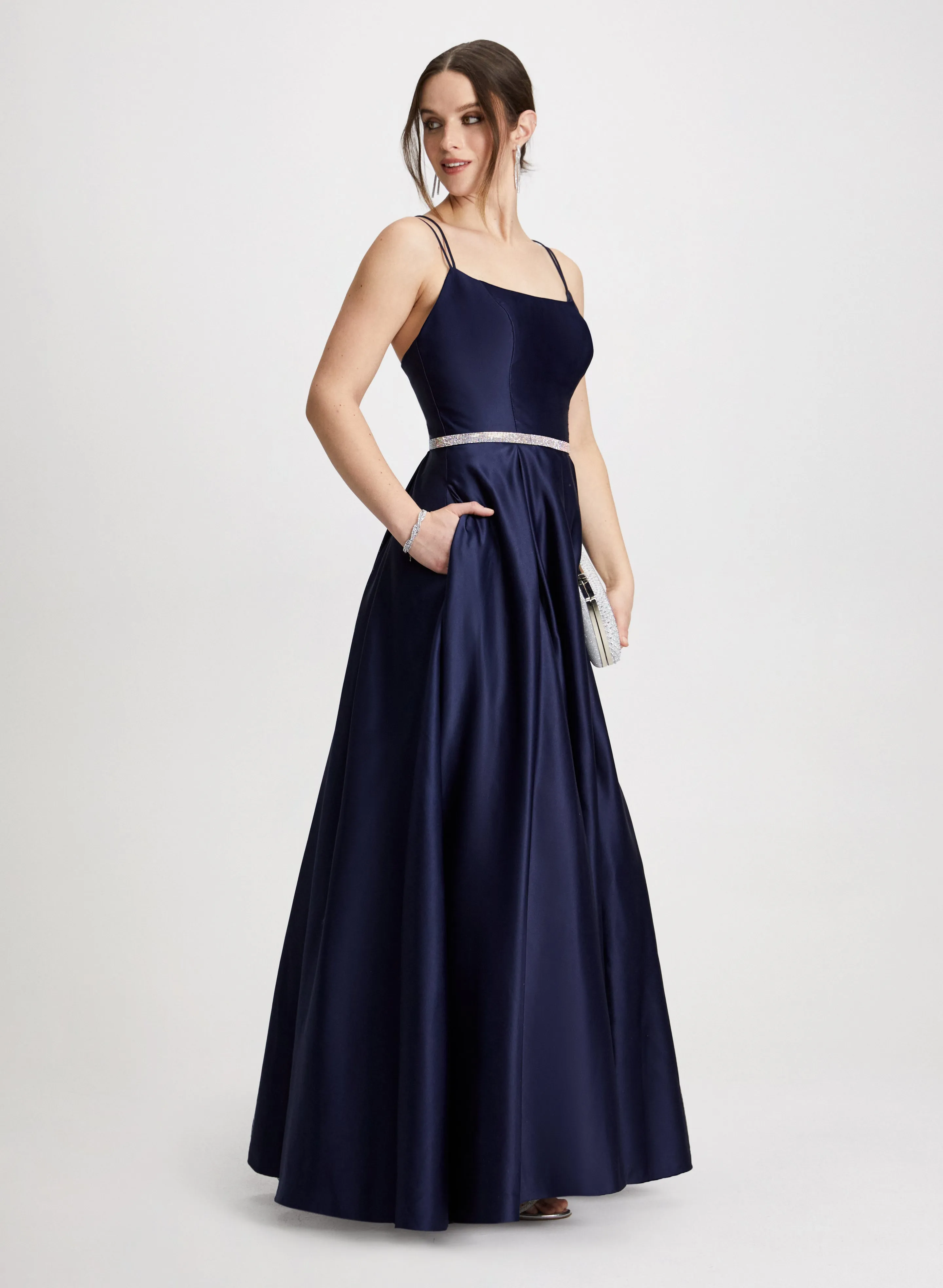 Crystal Detail Satin Gown sold by Laura product image thumbnail 2