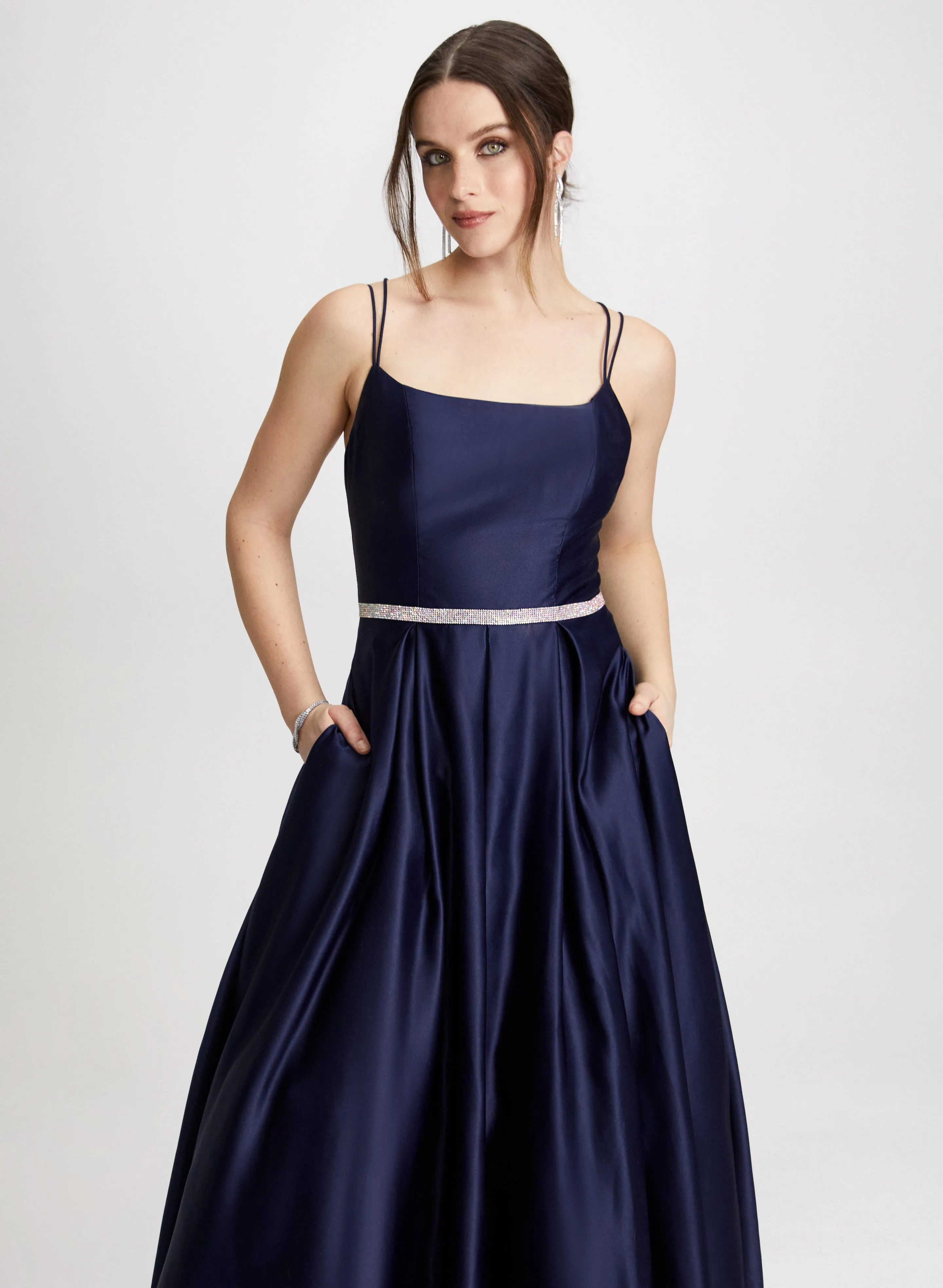 Crystal Detail Satin Gown sold by Laura product image thumbnail 4