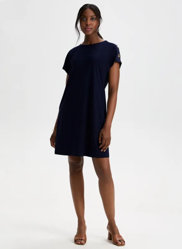 Decorative Button Detail Dress sold by Laura