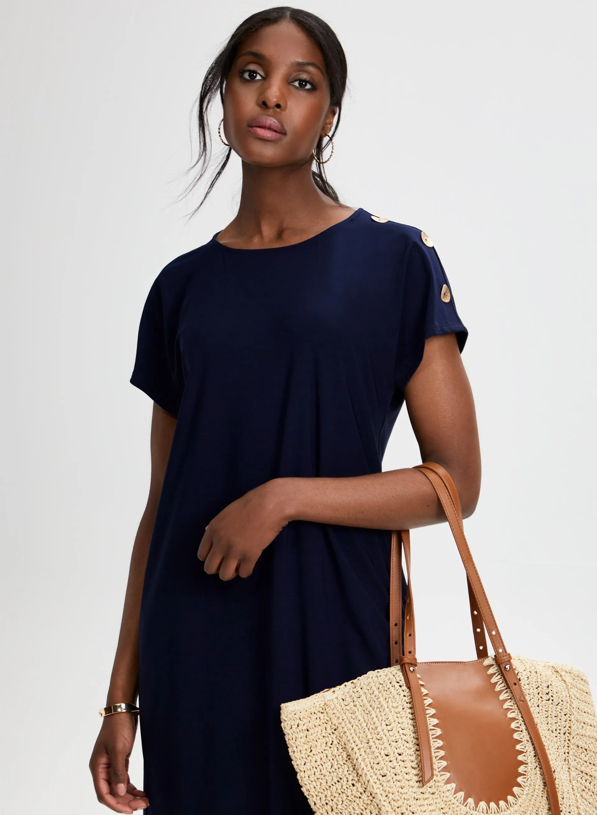 Decorative Button Detail Dress sold by Laura product image thumbnail 5