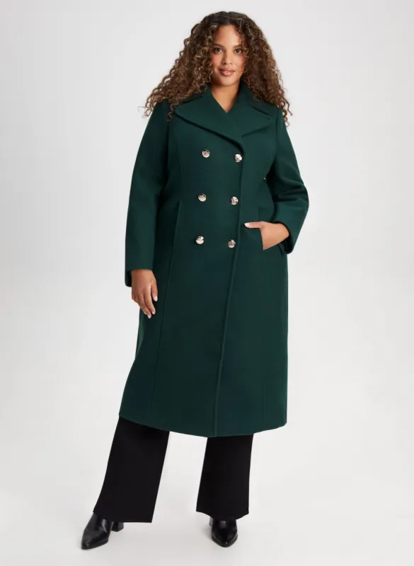 Notch Collar Wool-Blend Coat sold by Laura