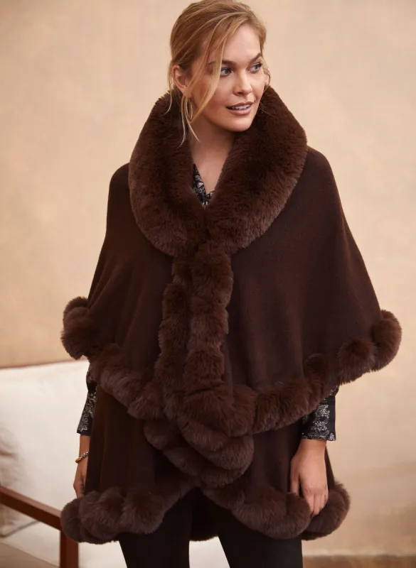 Faux Fur Poncho sold by Laura
