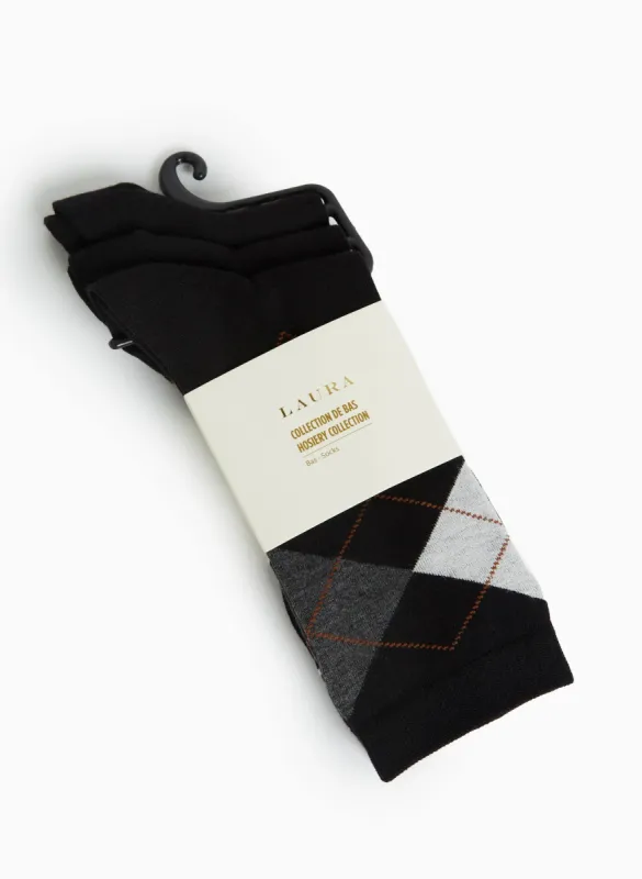 Geometric Bamboo Crew Socks 3-Pack sold by Laura