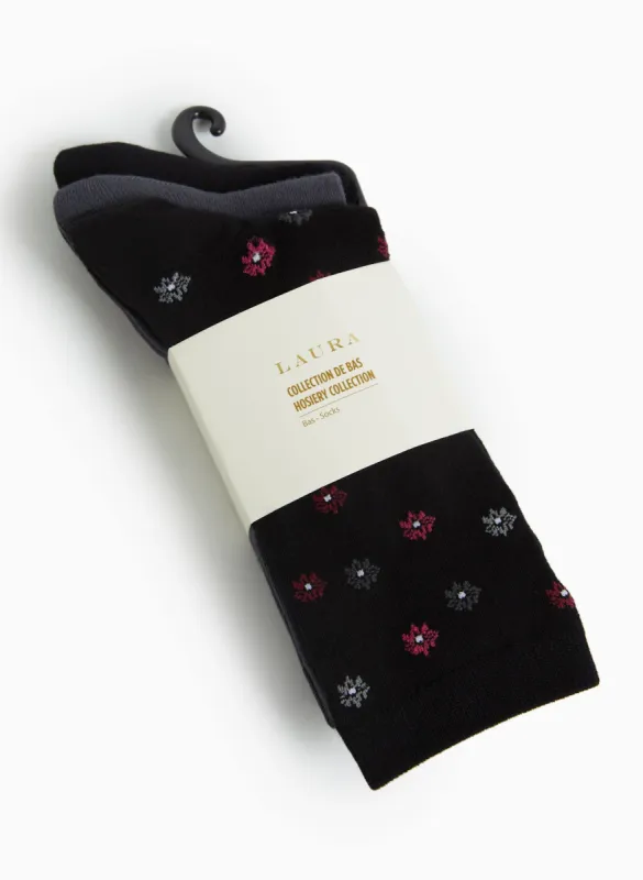 Floral Bamboo Crew Socks 3-Pack sold by Laura