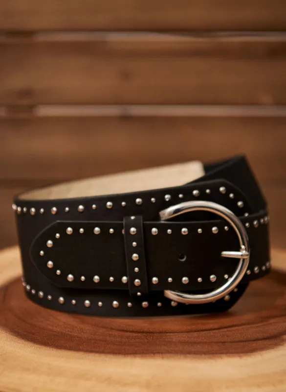 Studded Faux Suede Belt sold by Laura