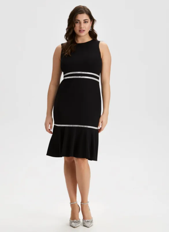 Glitter Trim Sleeveless Dress sold by Laura