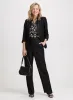 Embroidered Collar Blazer & Wide Leg Pants sold by Laura