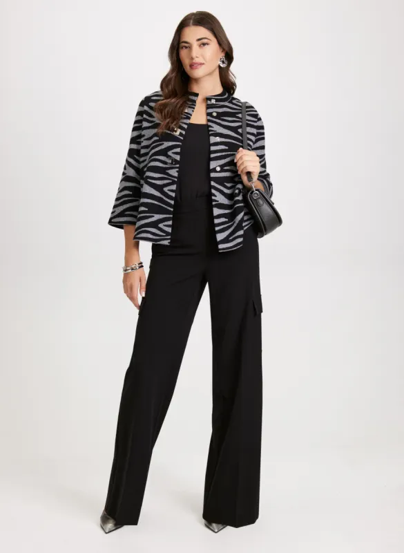 Zebra Print Cardigan & Cargo Pants sold by Laura