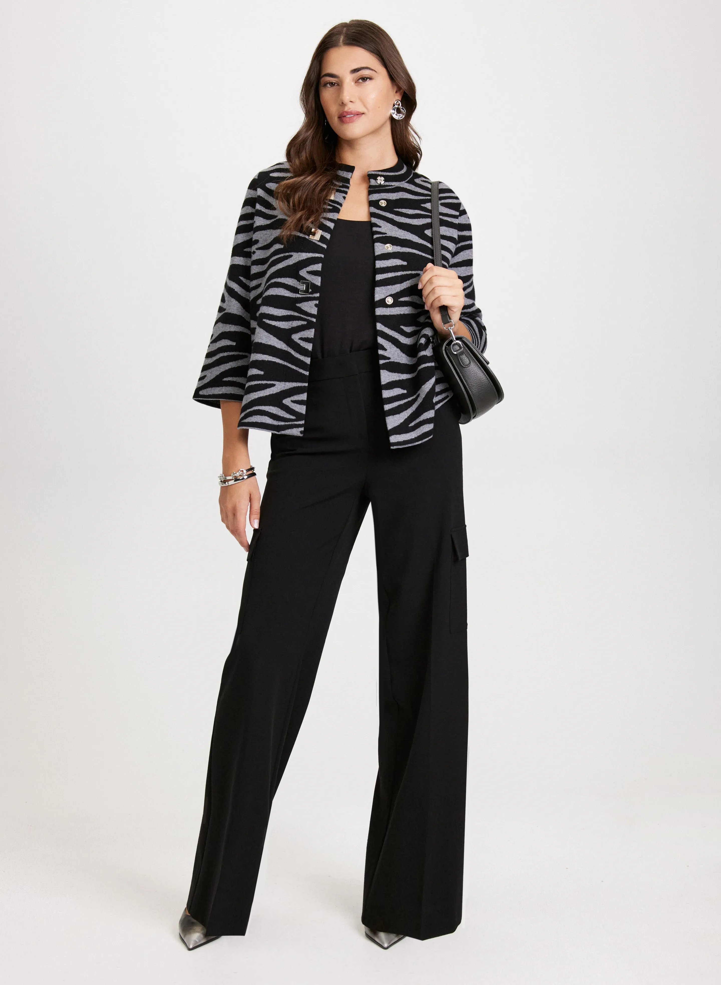 Zebra Print Cardigan & Cargo Pants sold by Laura