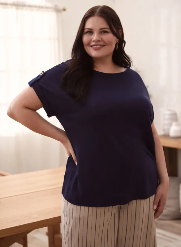 Boatneck Linen-Blend Tee sold by Laura