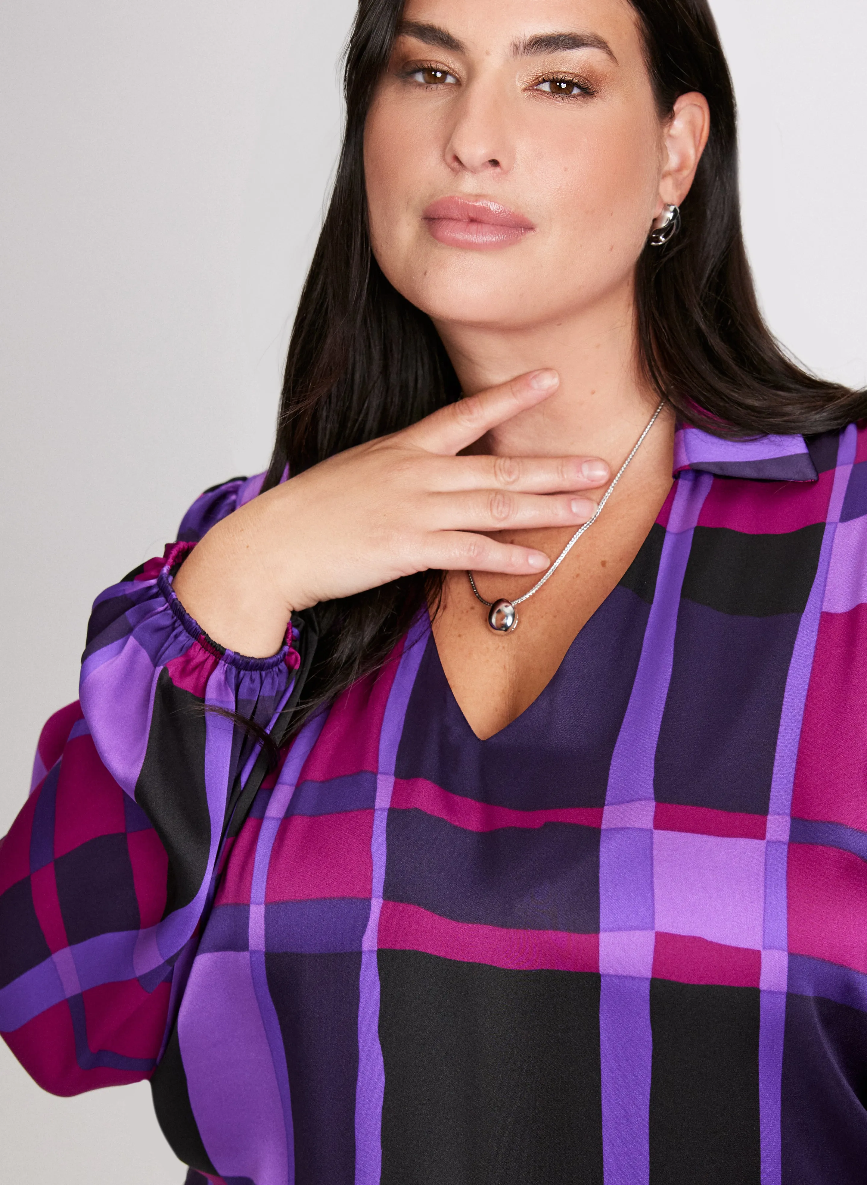 Joseph Ribkoff - Plaid Print Blouse sold by Laura product image thumbnail 5