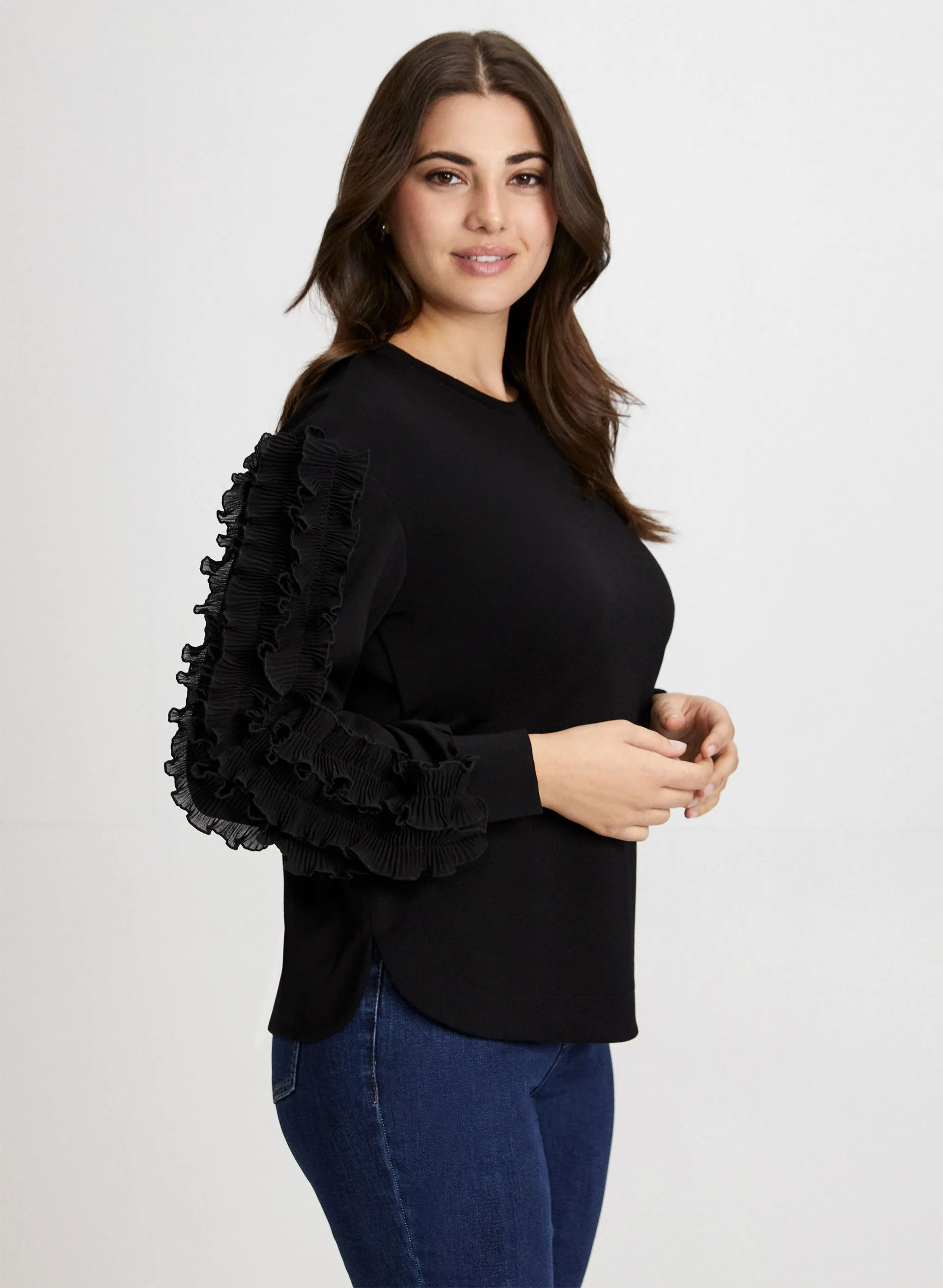 Ruffle Trim Scuba Top sold by Laura product image thumbnail 5