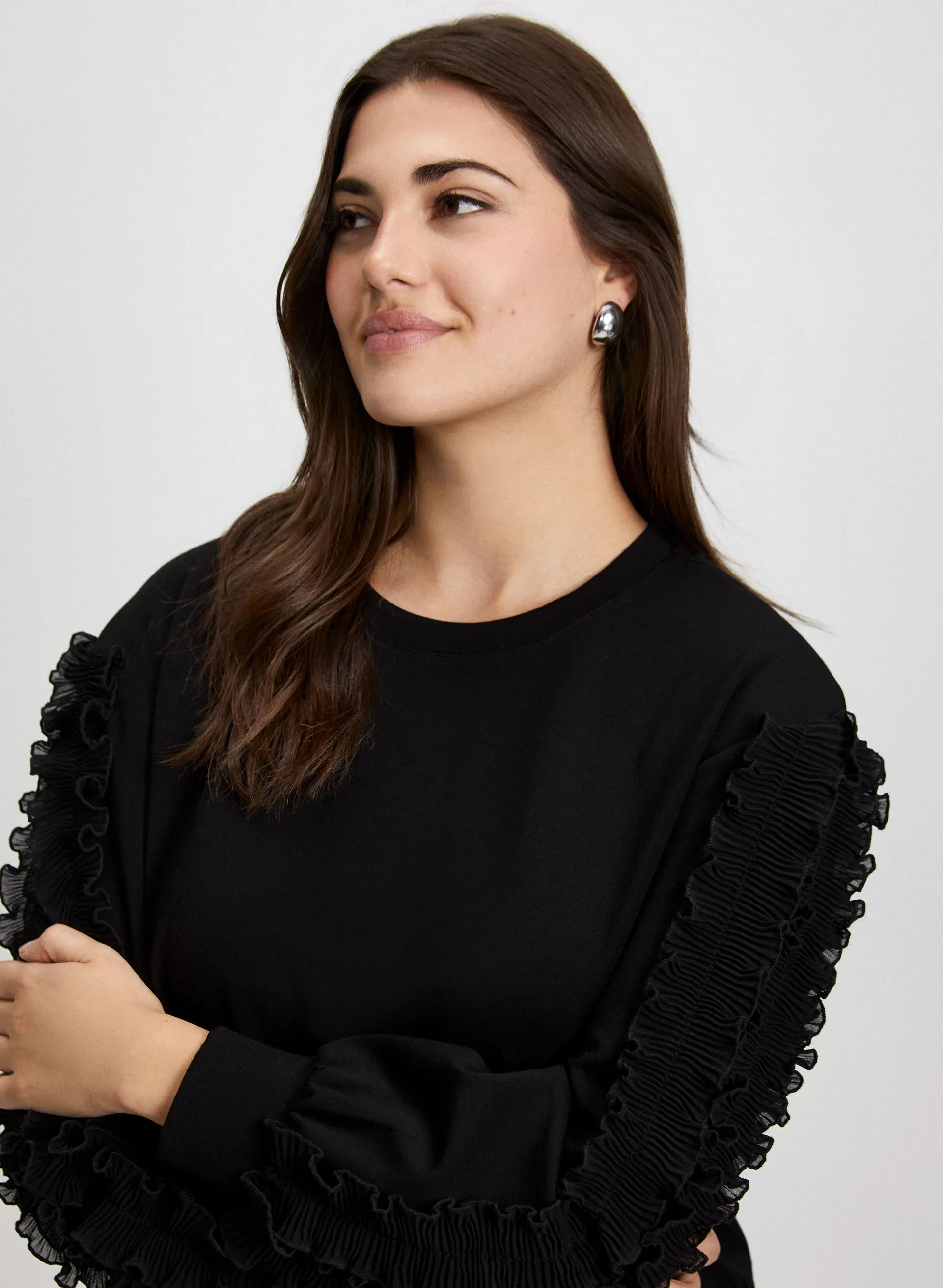 Ruffle Trim Scuba Top sold by Laura product image thumbnail 2