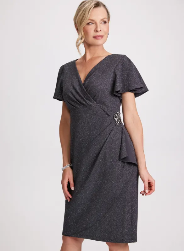 V-Neck Rhinestone Detail Dress sold by Laura