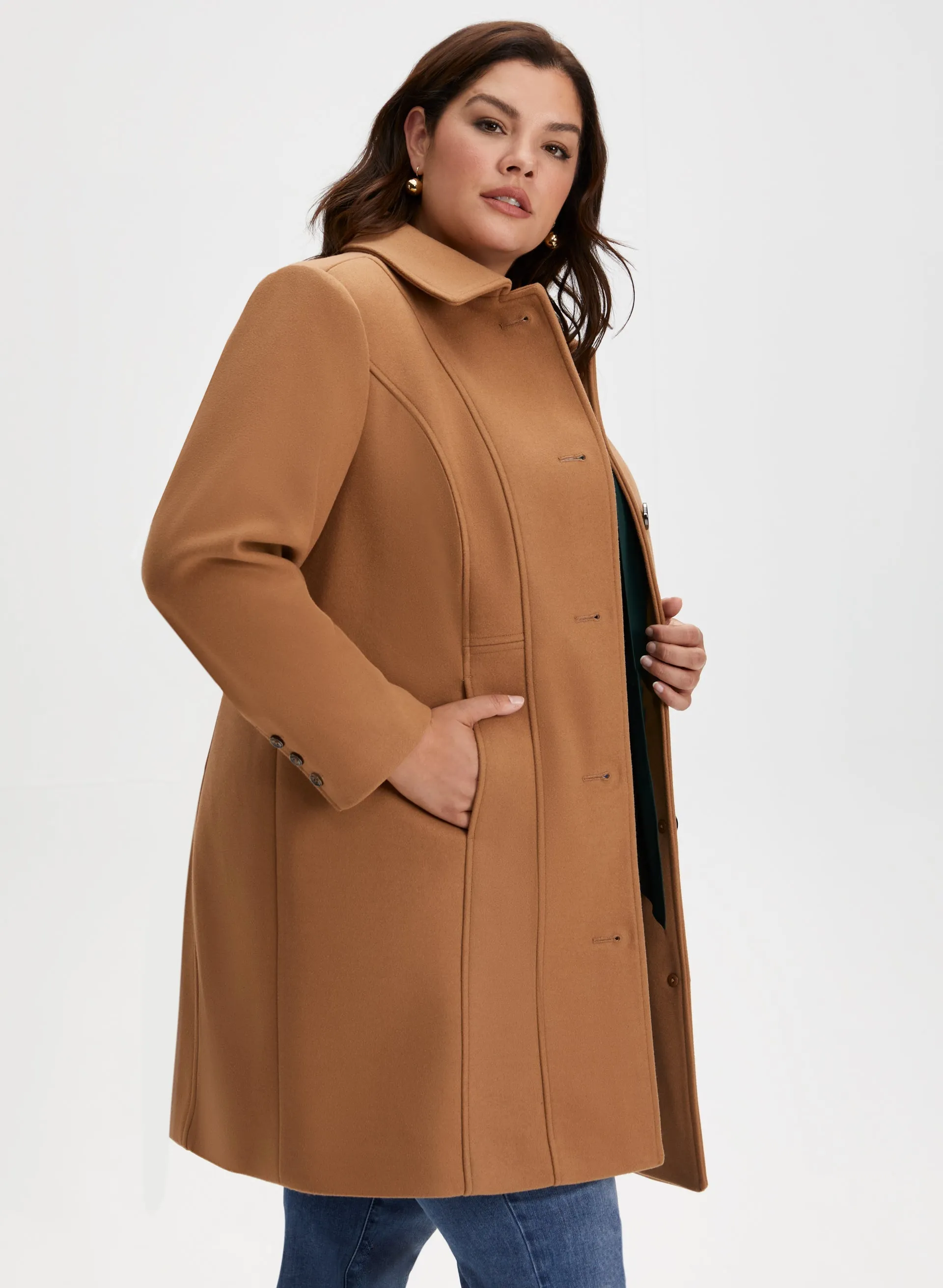 Stretch Wool Blend Coat sold by Laura product image thumbnail 5