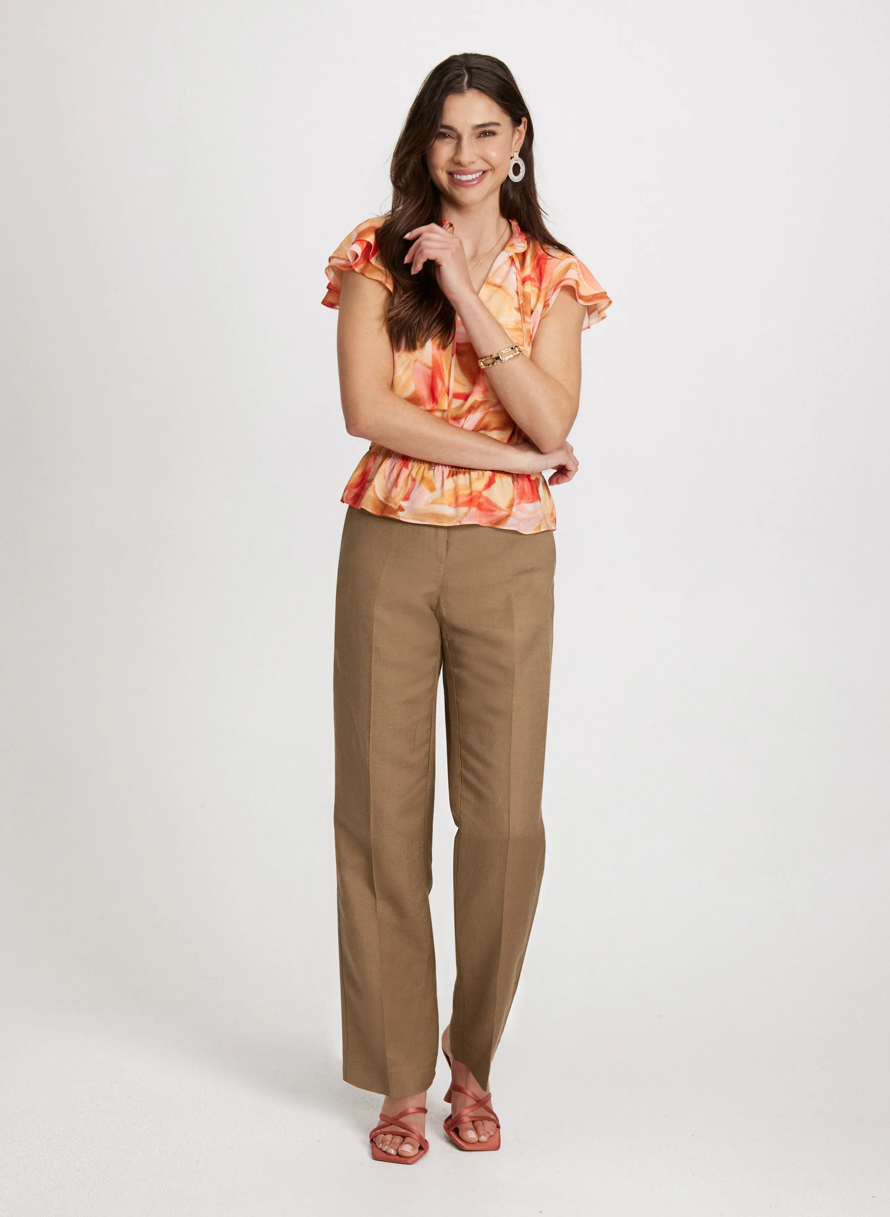 Tropical Print Tiered Sleeve Blouse sold by Laura product image thumbnail 3