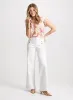 Floral Ruffled Blouse & Button Detail Wide Leg Jeans sold by Laura