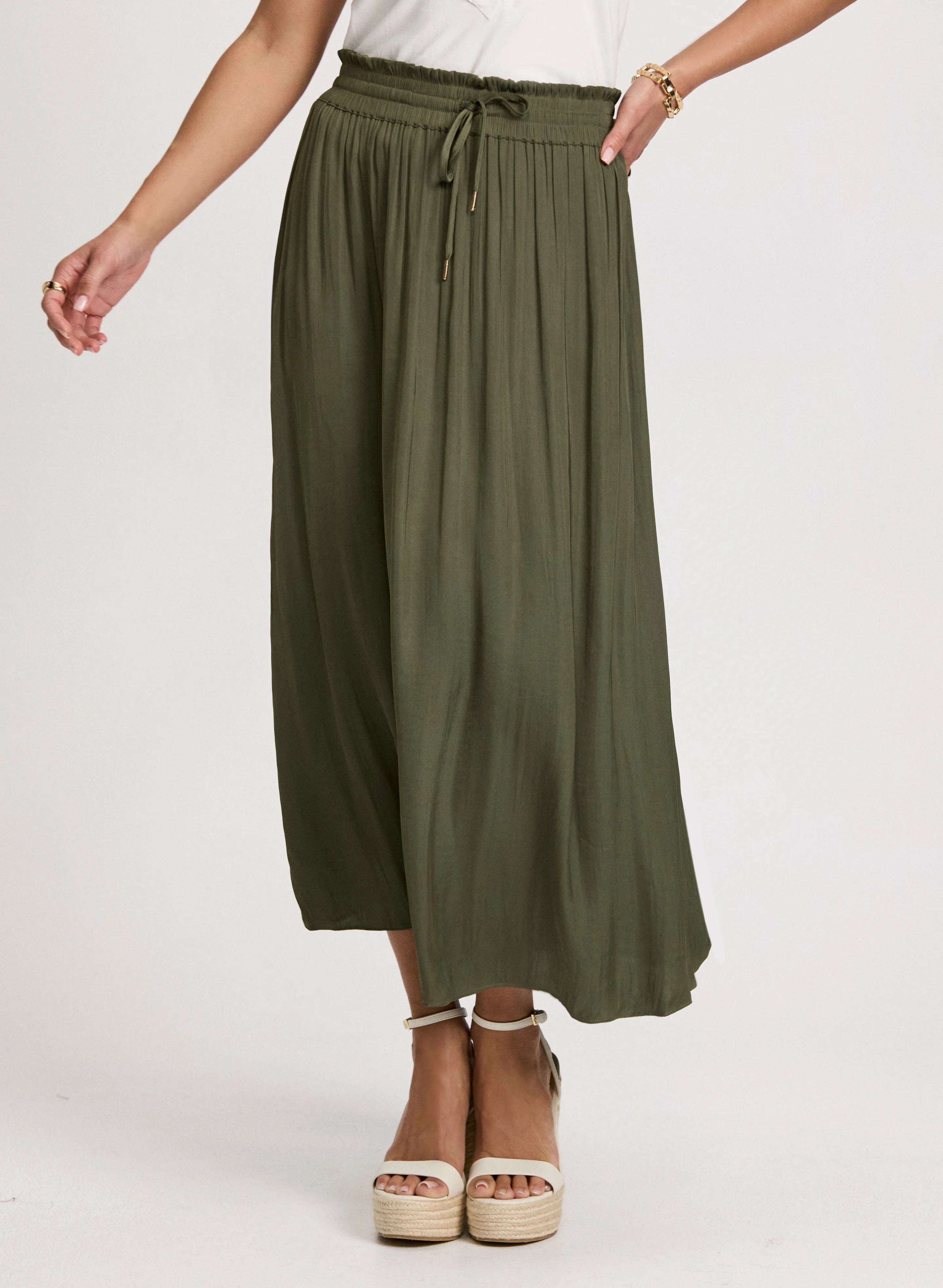 Satin Drawstring Waist Skirt sold by Laura