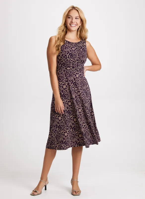 Ruched Waist Paisley Print Dress sold by Laura