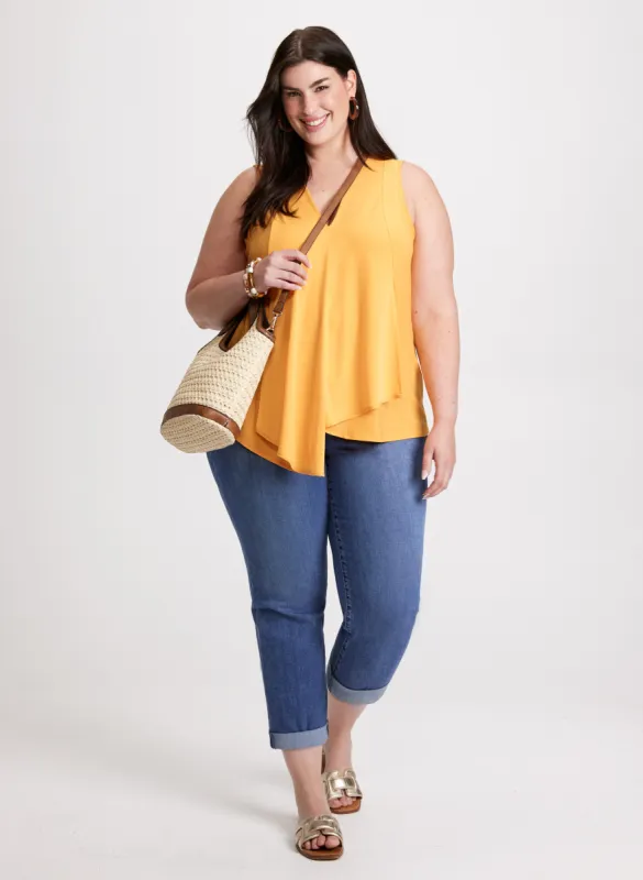 Asymmetric Tank Top & Rolled Cuff Denim Capris sold by Laura
