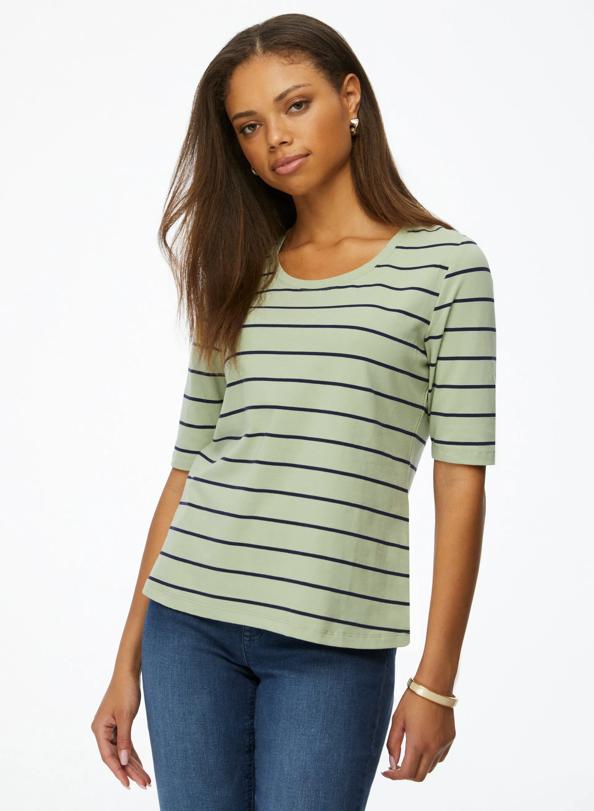 Stripe Print Tee sold by Laura