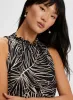 Palm Print Sleeveless Top sold by Laura