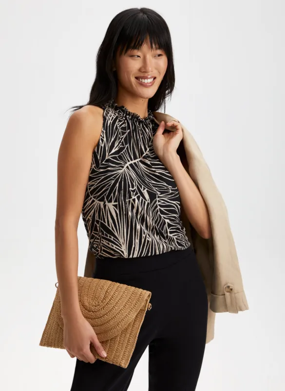 Palm Print Sleeveless Top sold by Laura