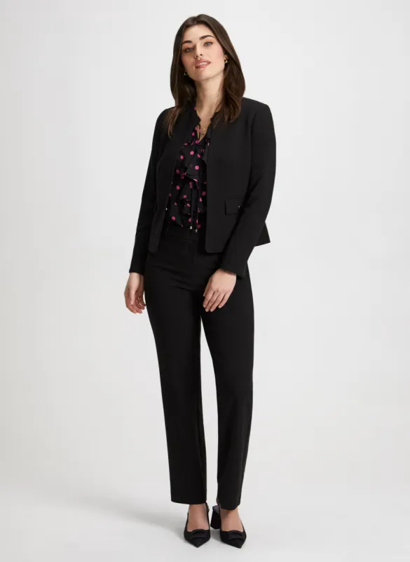 Cropped Collarless Jacket & Wide Leg Pants sold by Laura