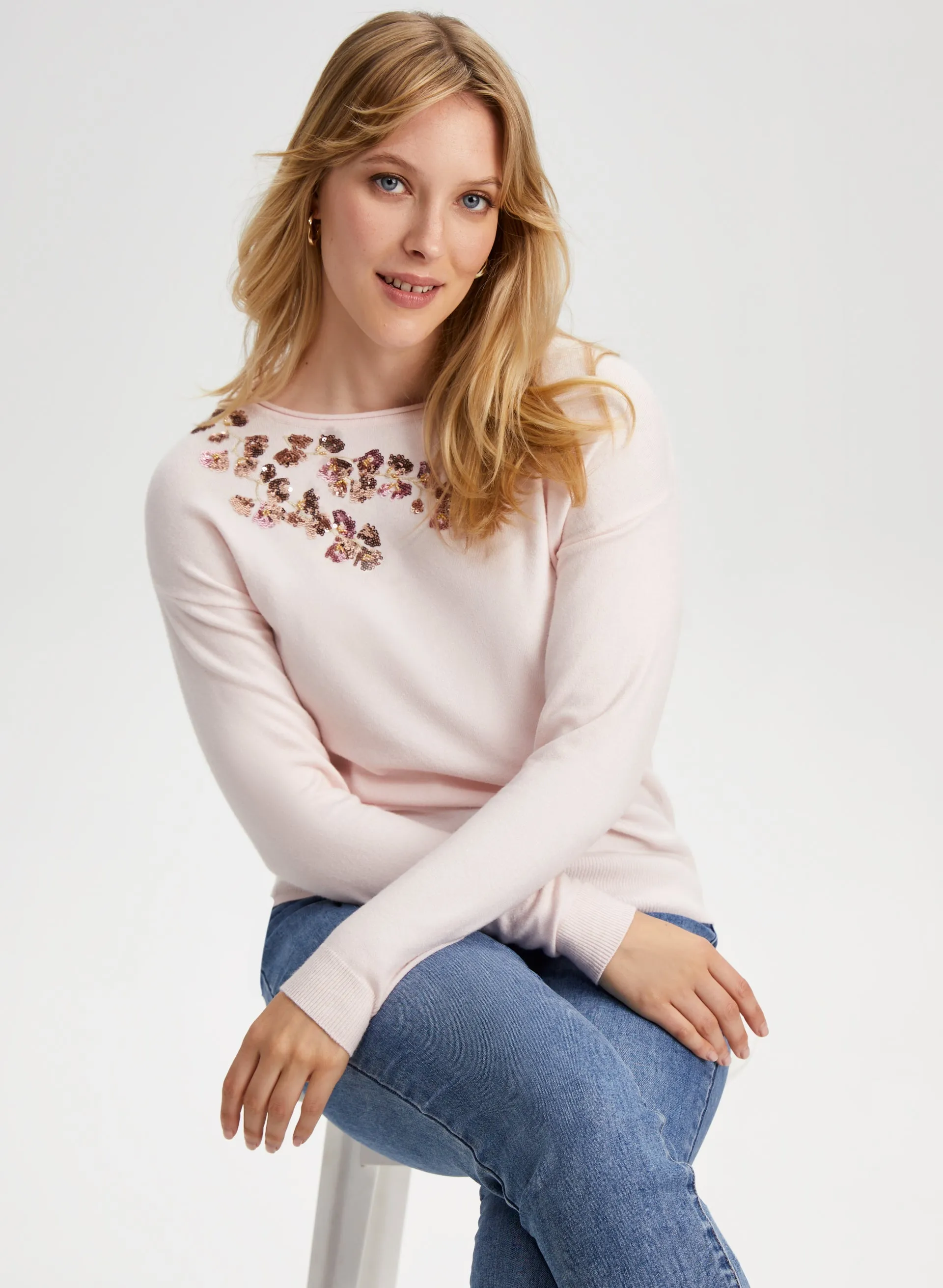 Sequin Floral Detail Sweater sold by Laura product image thumbnail 5