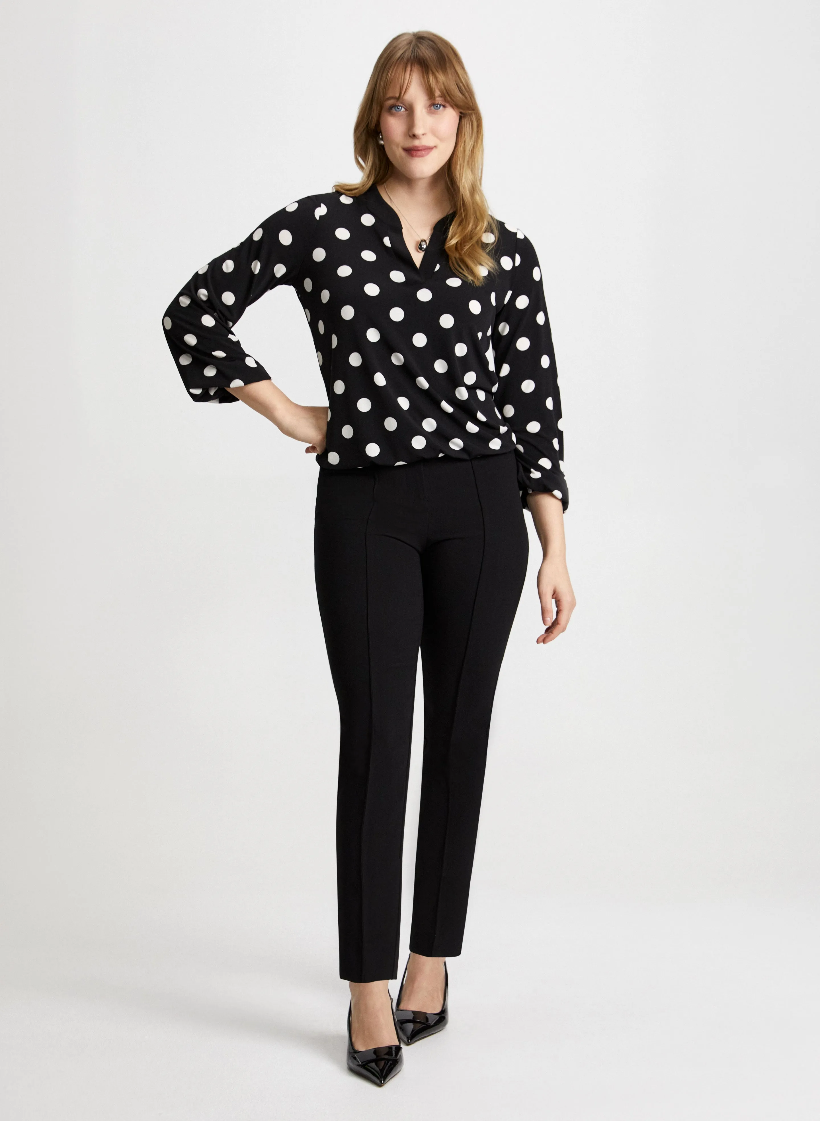 Dot Motif Top & Slim Leg Pants sold by Laura
