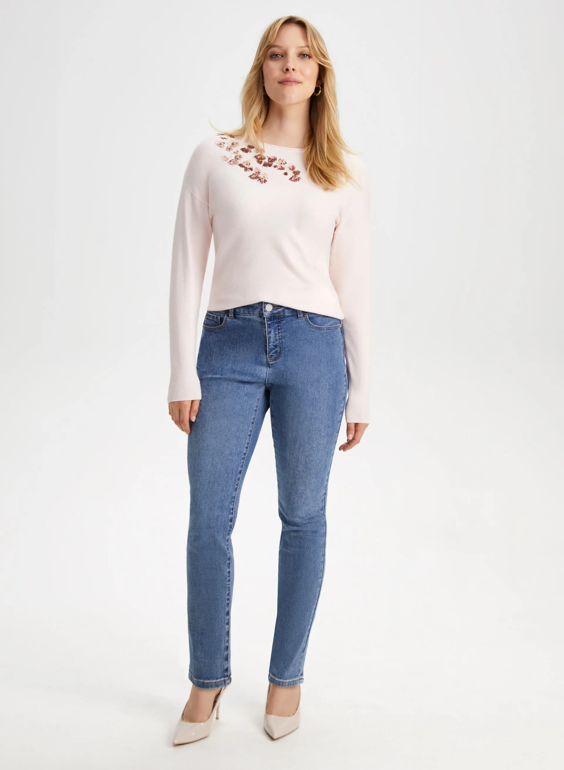 Sequin Floral Detail Sweater sold by Laura product image thumbnail 3