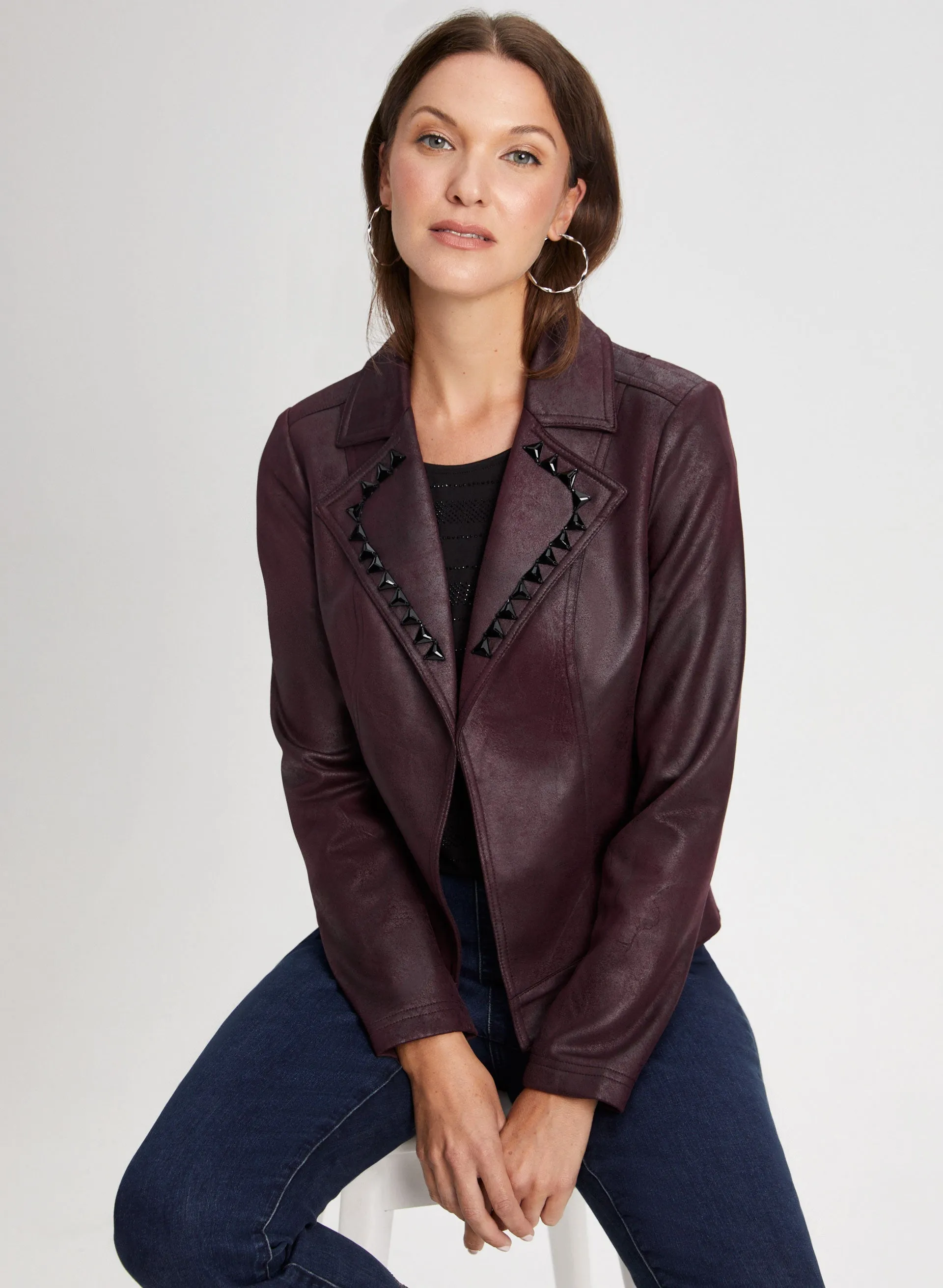 Stud Detail Notch Collar Jacket sold by Laura product image thumbnail 4