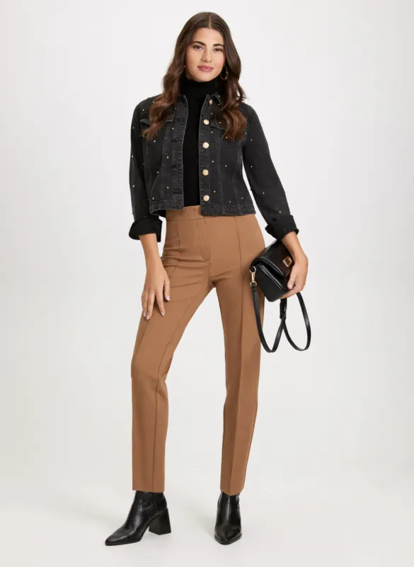Studded Denim Jacket & Slim-Leg Pants sold by Laura