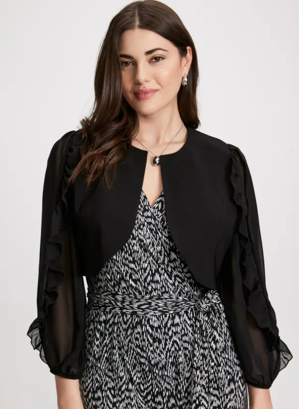 Sheer Ruffled Sleeve Bolero sold by Laura