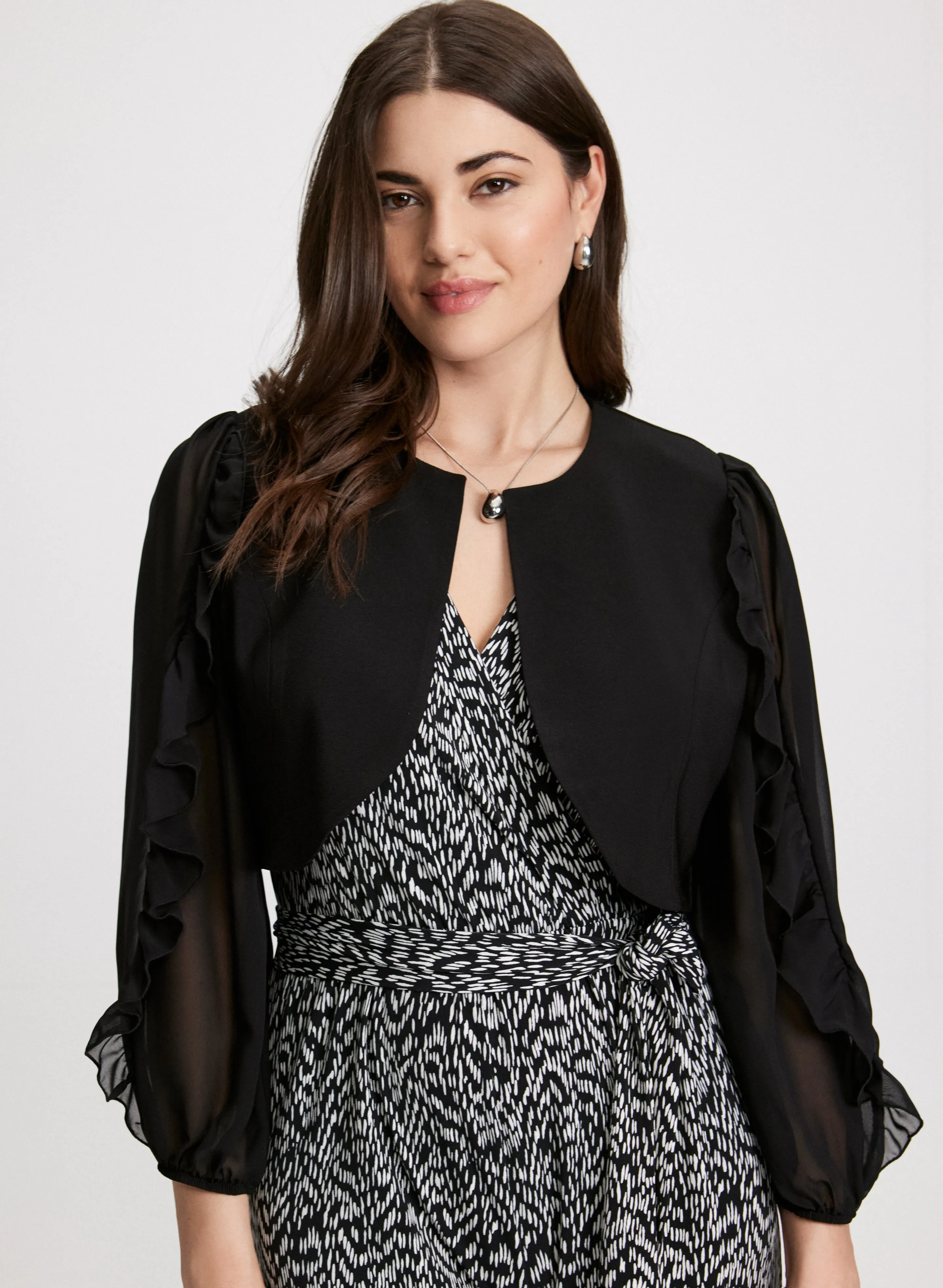Sheer Ruffled Sleeve Bolero sold by Laura
